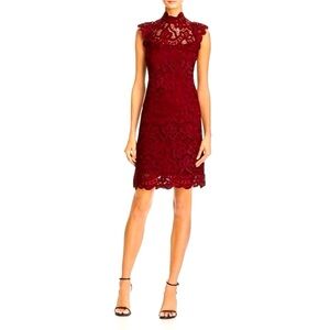 Laundry by Shelly Segal lace cocktail dress in XS. Burgundy.